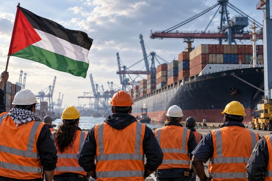 إضراب عمّالي في أكثر من 100 ميناء حول العالم لوقف صادرات السلاح إلى الكيان الصهيوني