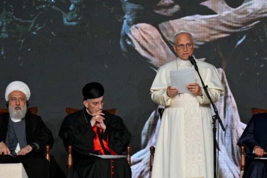 لقاء حواري بين الأديان في بيروت.. البابا لاوون: شعب لبنان يبقى متحدًا بقوة وطنه