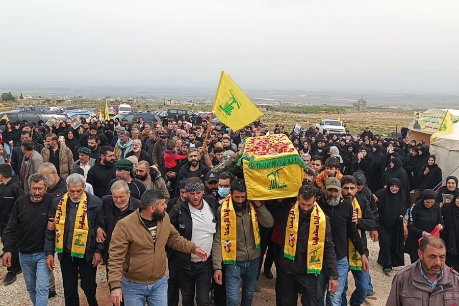 حزب الله شيع الشهيد محمد علي مدلج في بلدة القصر