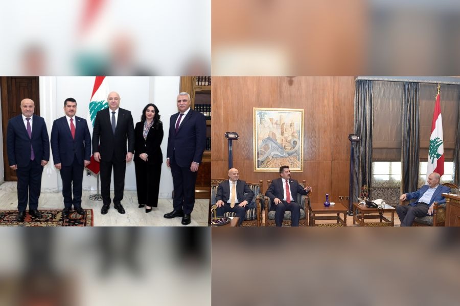 الرئيسان عون وبري يبحثان مع وفد عراقي تنفيذ التزامات قمة بغداد لإعمار لبنان