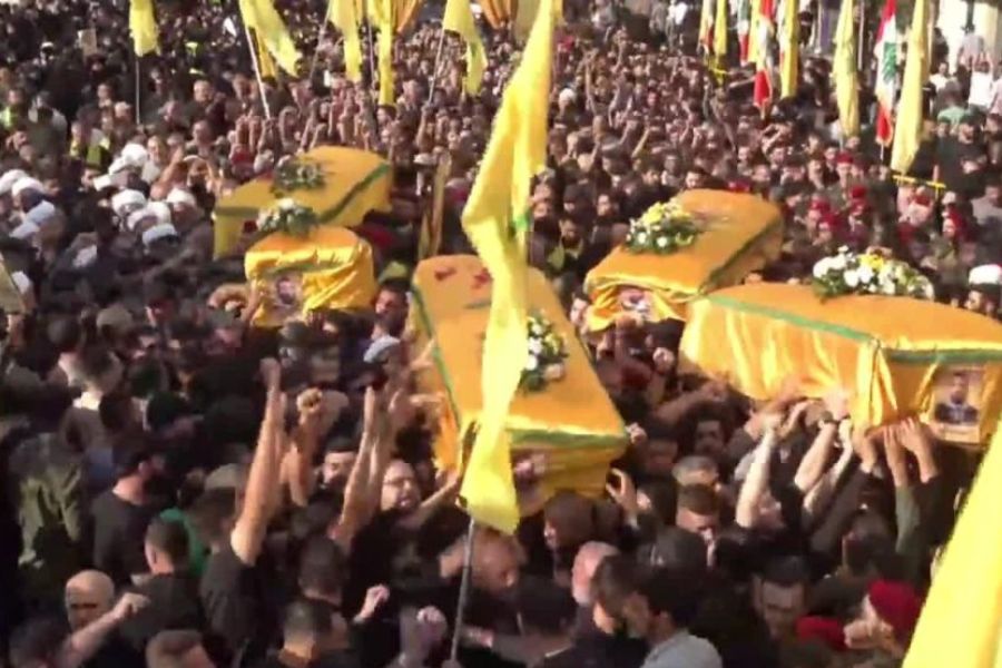 النائب فياض خلال تشييع 5 شهداء في النبطية: موقف الرئيس عون خطوة ضرورية 