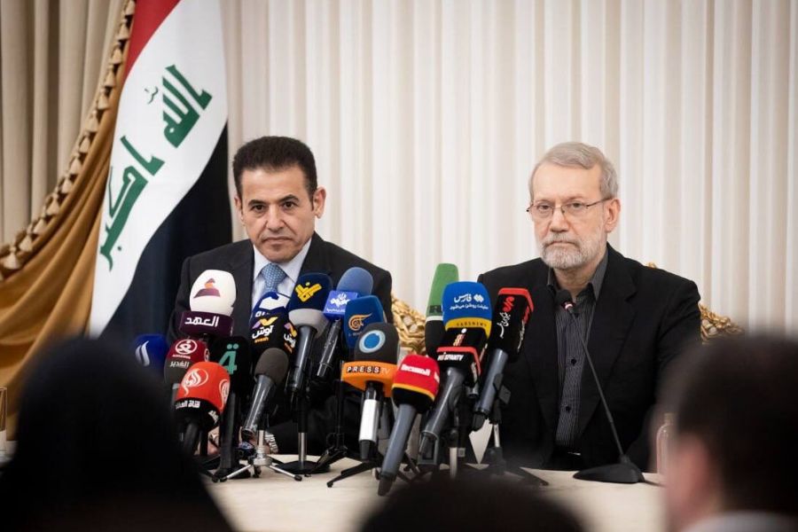 لاريجاني يستقبل نظيره العراقي: إيران تتابع بجدية مسألة تعزيز قدرات قواتها المسلحة