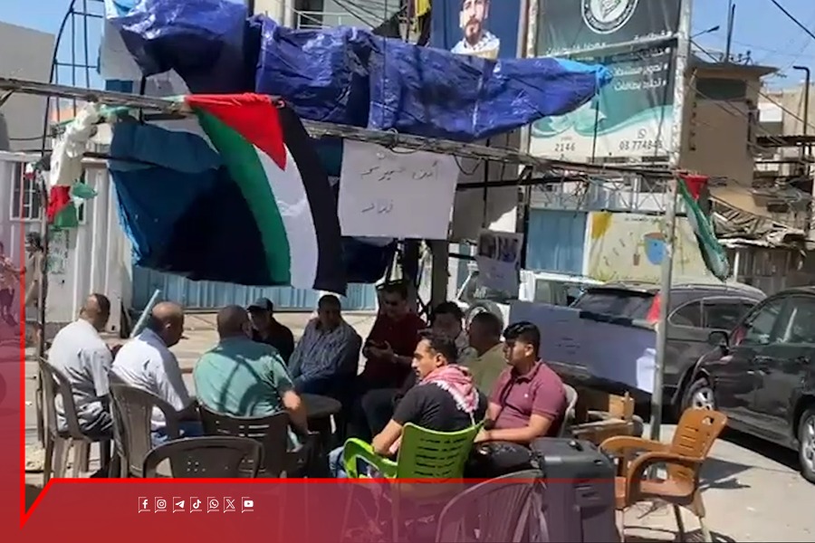 تضامناً مع غزة .. خيمة للإضراب عن الطعام في مخيم البداوي