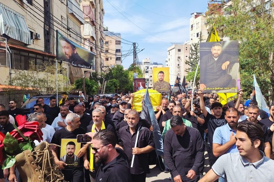 بالصور| حزب الله يشيّع ثلة من الشهداء في الضاحية الجنوبية لبيروت