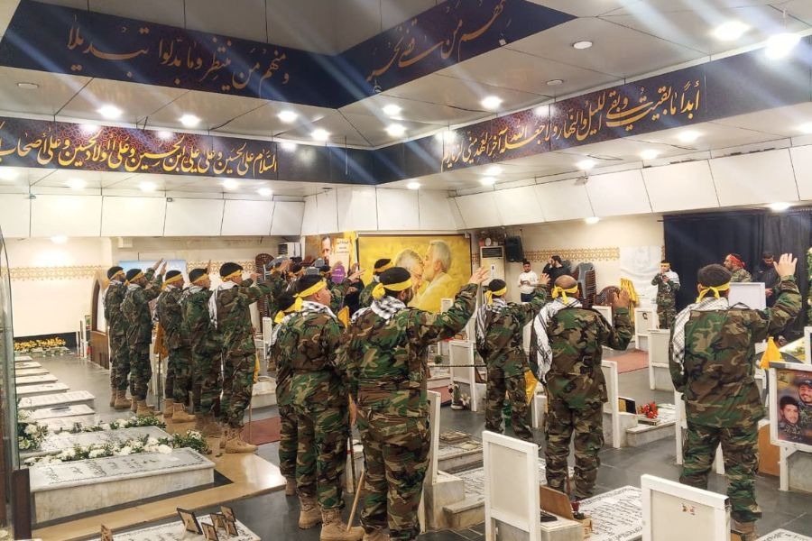 مراسم قسَم أمام ضريح القائد الجهادي الكبير الحاج عماد مغنية