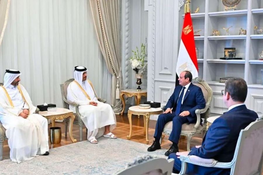 السيسي ورئيس وزراء قطر: 