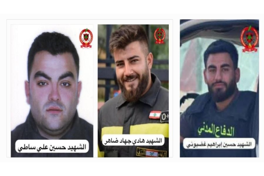 3 شهداء من  الدفاع المدني بغارة 