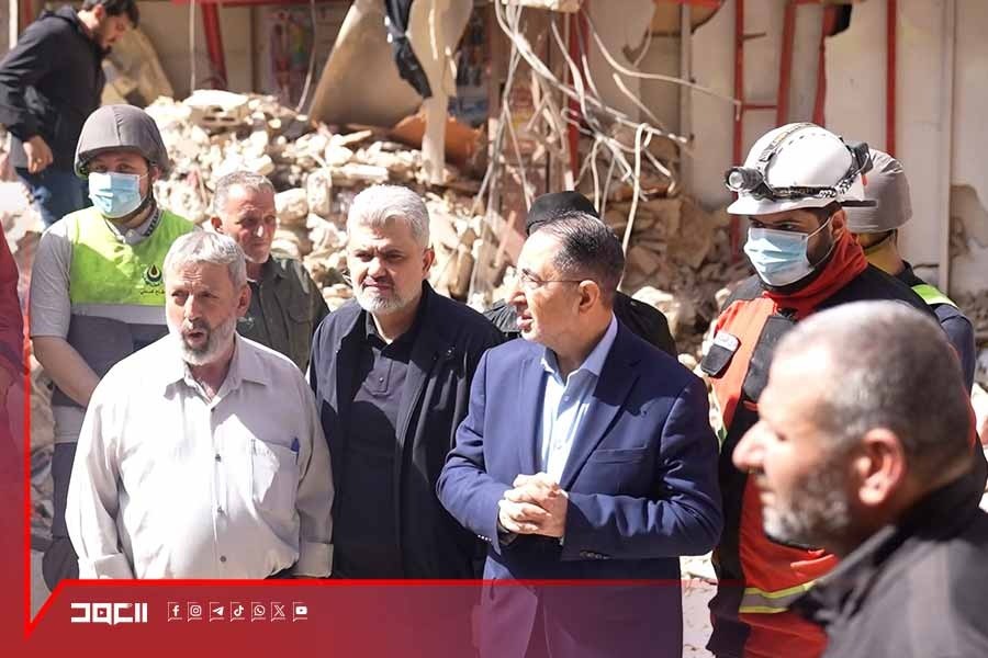 جولة النائبان الحاج حسن وبرو على مناطق الاعتداءات 