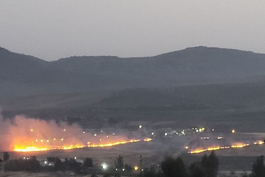 لبنان| العدو يشعل حريقًا كبيرًا في أراض مفتوحة بين قرية الغجر وبلدة العباسية وبين الغجر وسهل الماري