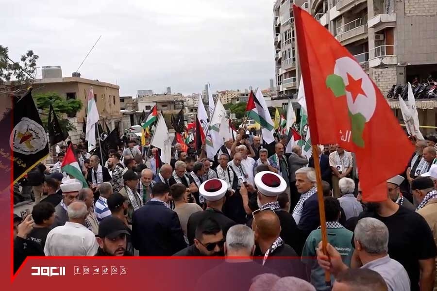 مسيرة جماهيرية وكشفية عند مرقد السيد نصر الله بمشاركة فعاليات فلسطينية