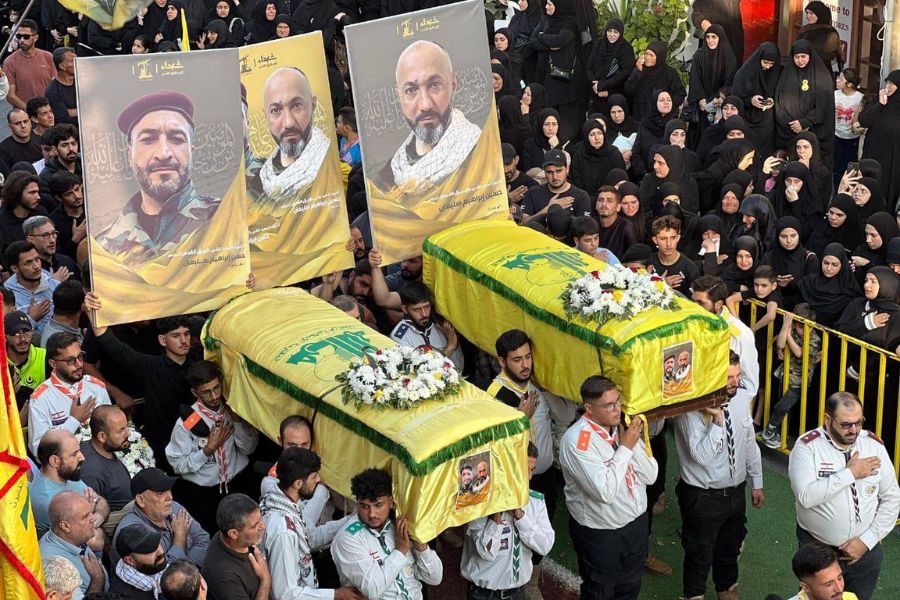 حزب الله يشيّع الشّهيدين الشقيقين حسن وحسين سليمان في بلدة البياض