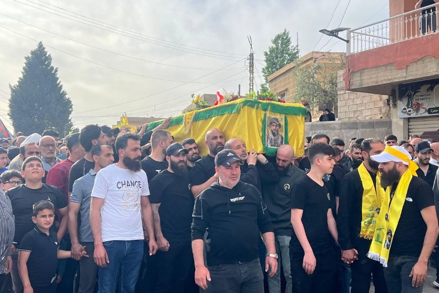 حزب الله شيع الشهيد القائد علي أكبر عباس طليس في بلدة بريتال