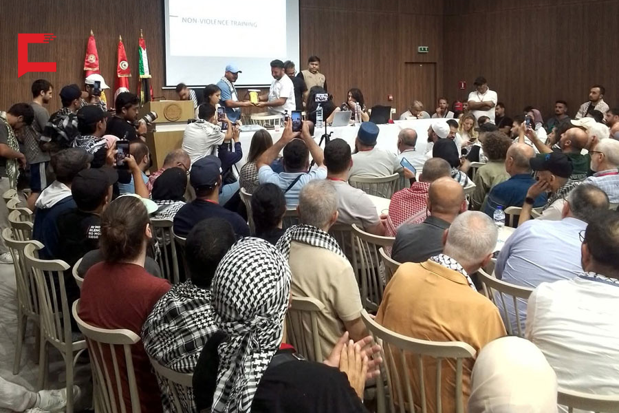 أكاديميون وحقوقيون تونسيون وأجانب دعمًا لأسطول الحرية: لن نتوقف عن النضال من أجل غزة