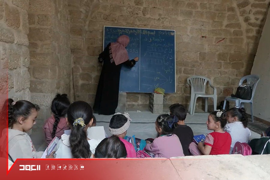 في غزة .. العودة إلى الدراسة في الأماكن الأثرية