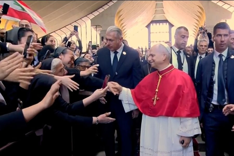 ​ البابا لاوون يستكمل جولته التاريخية في لبنان: نصلي للسلام