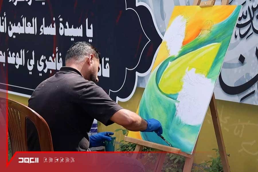 مرسم فني في مرقد الشهيد الهاشمي يستحضر أبعاد شخصية السيدين الشهيدين