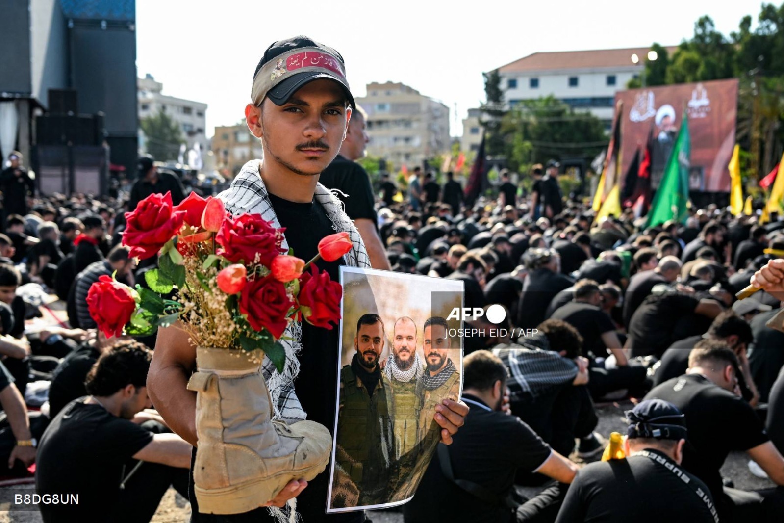 صور من المسيرة المركزية في الضاحية بكاميرا وكالة الصحافة الفرنسية
