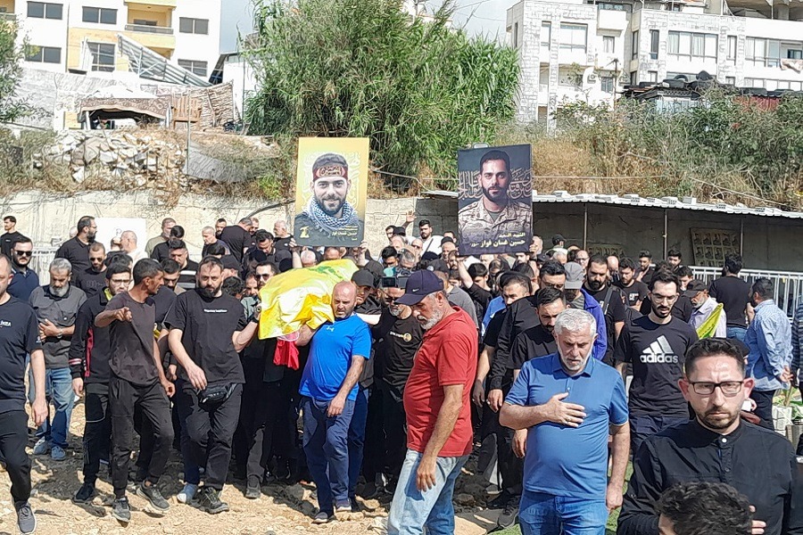 حزب الله وجمهور المقاومة يشيعان الشهيد السعيد حسين غسان فواز (نور)  بالضاحية الجنوبية