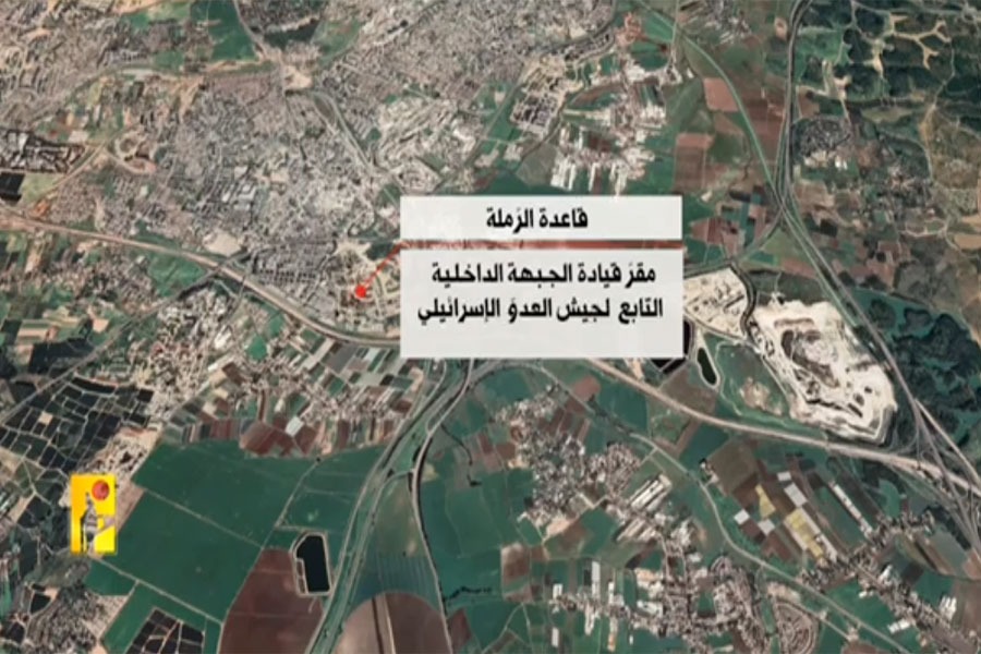 مشاهد من عملية استهداف المقاومة الإسلامية قاعدة الرملة جنوب شرق تل أبيب 