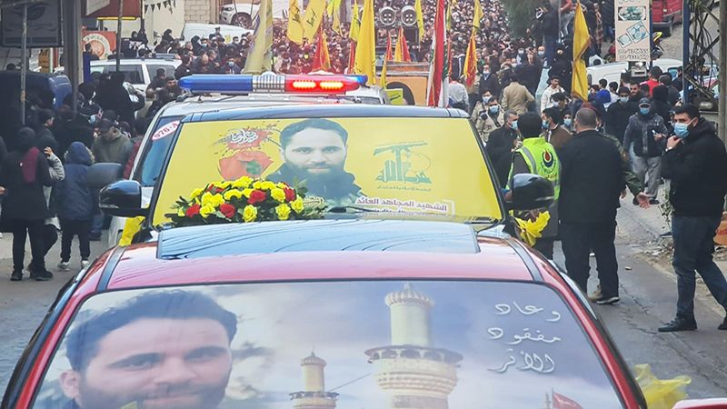 حزب الله يشيِّع جثمان الشهيد العائد محمد بواب في حاروف