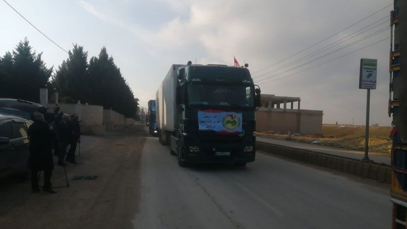 من حزب "البعث" العربي الاشتراكي إلى اللاذقية.. قافلة مساعدات