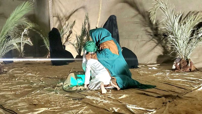 عرض مسرحي عاشورائي لعتبة السيدة خولة (ع) يحاكي أربعين الامام الحسين (ع)