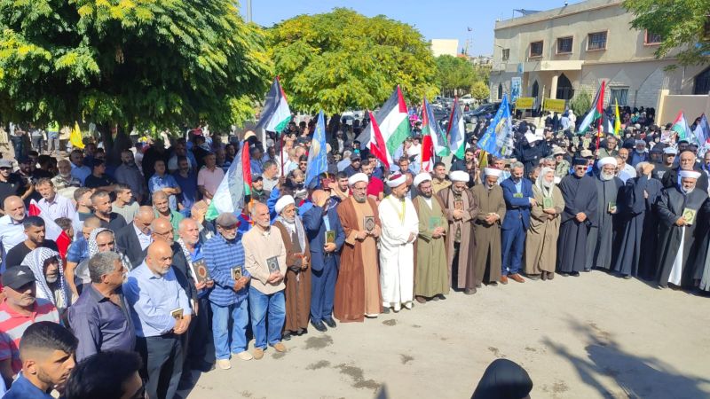 وقفة تضامنية مع غزة في بلدة العين البقاعية