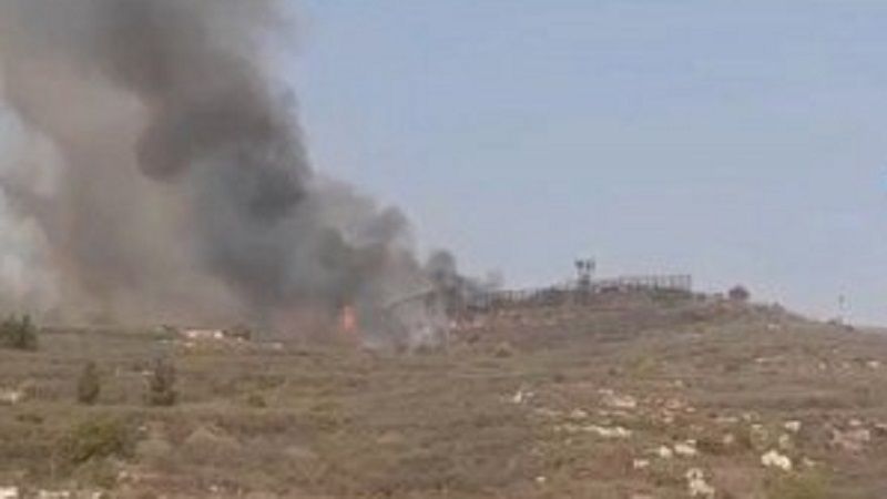 بالفيديو: اشتعال النيران في موقع البيّاض الصهيوني عند الحدود اللبنانية الفلسطينية