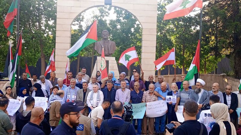 دعمًا لصمود غزة.. وقفة تضامنية لاتحاد نقابات عمال فلسطين ونقابة العمال الزراعيين في صيدا