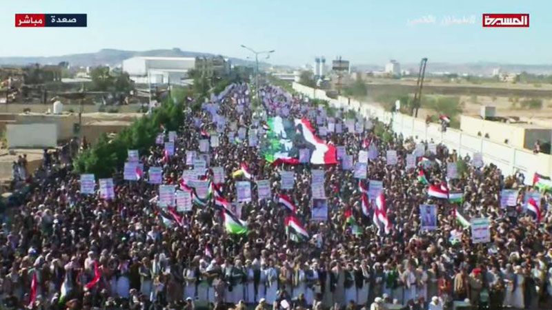 تحت شعار مع غزة "مستمرون حتى النصر".. ثماني مسيرات حاشدة بصعدة