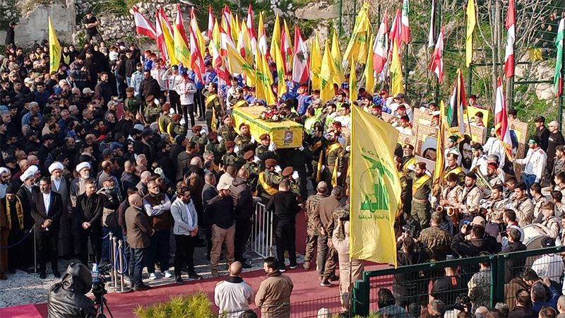 حزب الله يُشيِّع الشهيد على طريق القدس حسين الديراني في بلدة قصرنبا