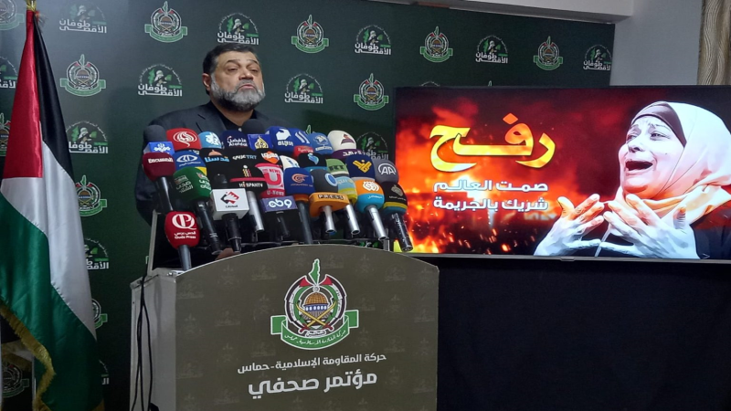 حماس: محرقة الخيام في رفح تضع المجتمع الدولي أمام مسؤولية وقف الغطرسة الصهيونية