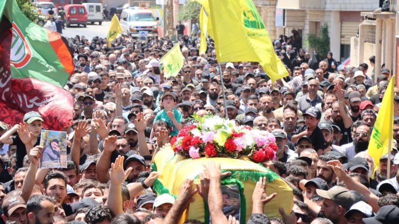 تشييع الشهيد السعيد على طريق القدس بلال علاء الدين في مجدل سلم