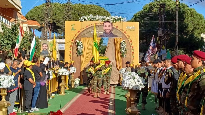 بالصور: حزب الله شيع الشهيد على طريق القدس حسين منتش "صلاح" في كفرصير