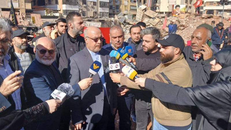 السفير الإيراني في بيروت يتفقد مكان استشهاد شهيد الأمة السيد حسن نصر الله