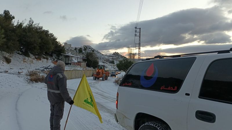 بالصور| الثلوج لم تمنع أهالي البقاع من المشاركة الكثيفة في التشييع