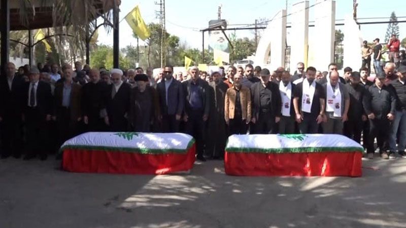 تشييع شهيدَي العدوان الصهيوني على الضاحية الشقيقَين أحمد وهيام محمود في الدوير