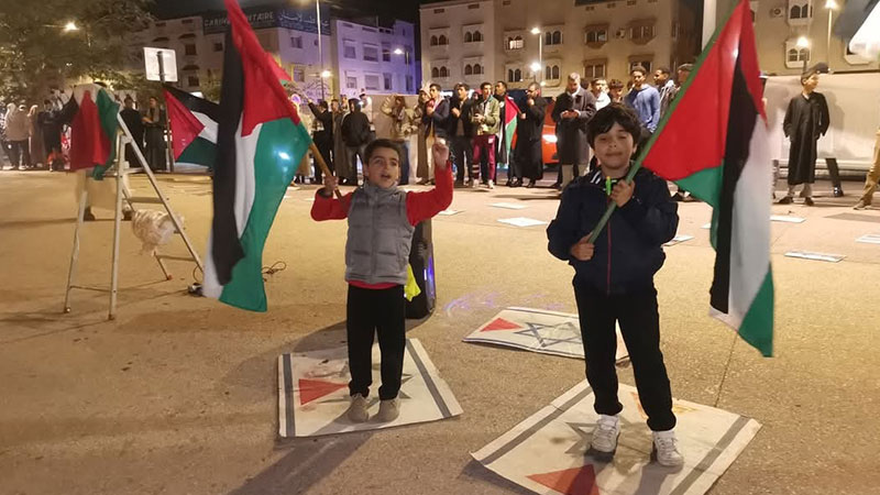 الشارع المغربي يحتفي بنصر غزة